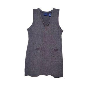 Vintage 90's Jumper Dress Lightweight Knit Zipper Front
